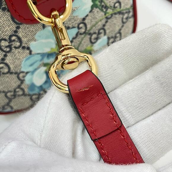 Gucci GG Blooms Floral Flower Shoulder Bag Blue Red Brown - Picture 11 of 15